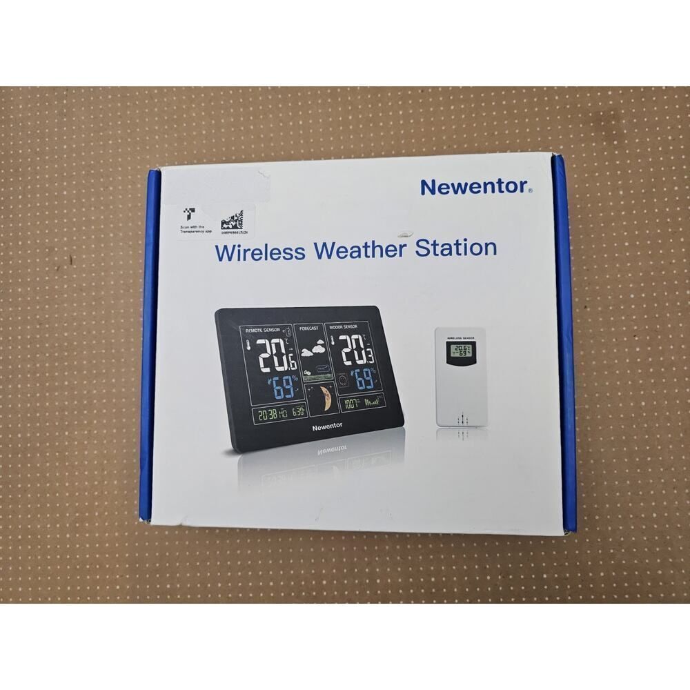 Newentor FJ3378 Black LCD Color Display Portable Wireless Wall Weather Station